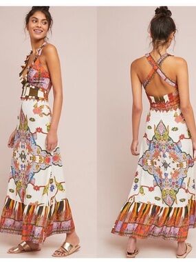 Cleobella boho festive colorful Les Arcades maxi Dress
